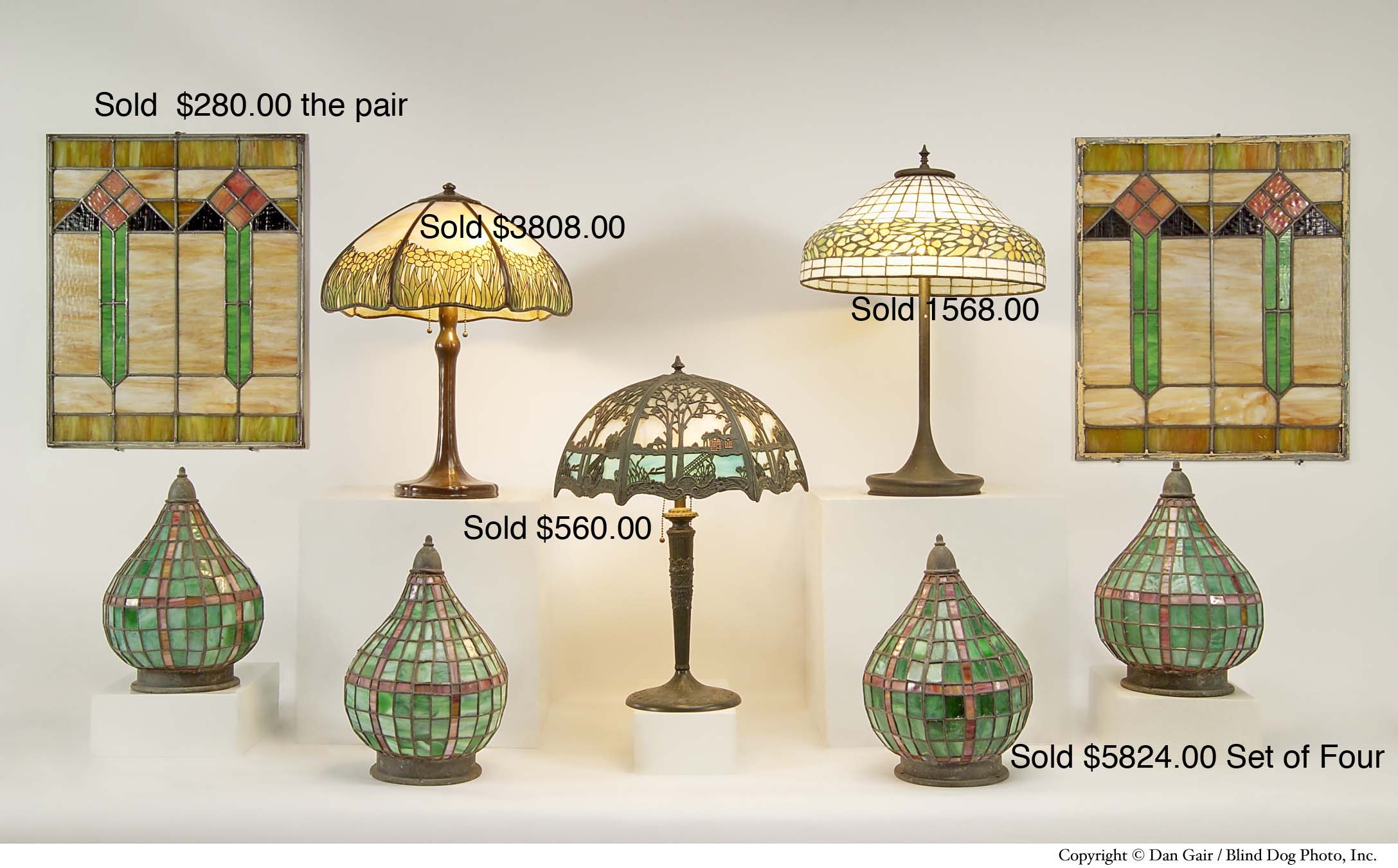 Antique Slag Glass Lamps
